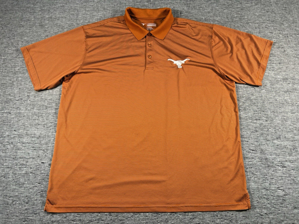 Longhorn Apparel Polo Shirt Mens XXXL Orange Stripes University of Texas
